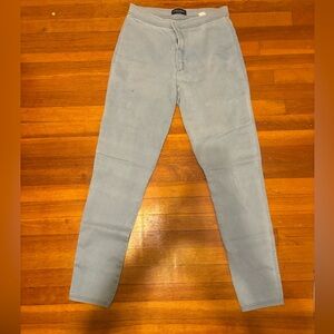 Light denim high waisted stretch jeans